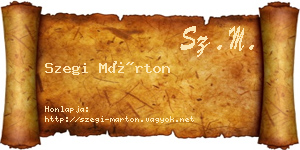 Szegi Márton névjegykártya