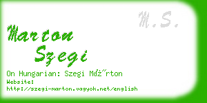 marton szegi business card